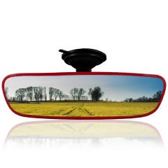 Universal Pırlanta Kiva-4 Vantuzlu İç Dikiz Aynası 212x59 mm Kırmızı