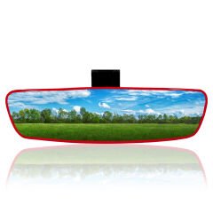 Universal Pırlanta Eğik Kollu-6 İç Dikiz Aynası 277x73 mm Kırmızı