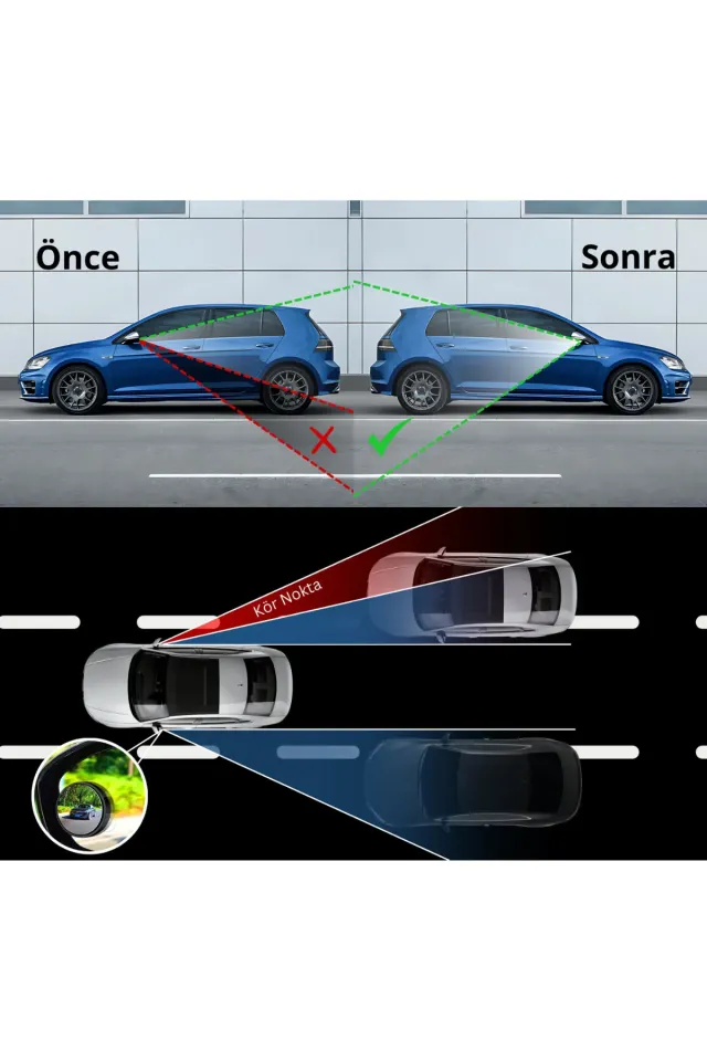 Kör Nokta Aynası Park Etme Aynası Yuvarlak 2 Adet (ürün gerçek camdan üretilmiştir)