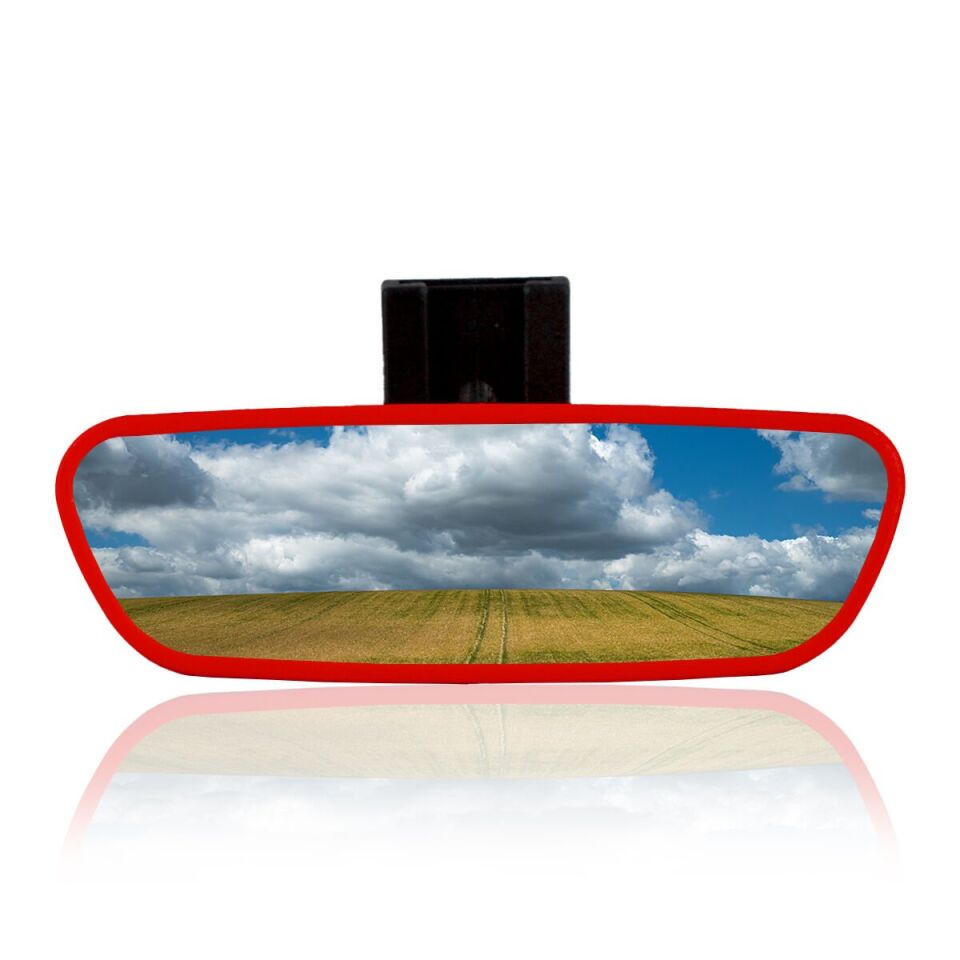 Universal Pırlanta Eğik Kollu-3 İç Dikiz Aynası 171x56 mm Kırmızı