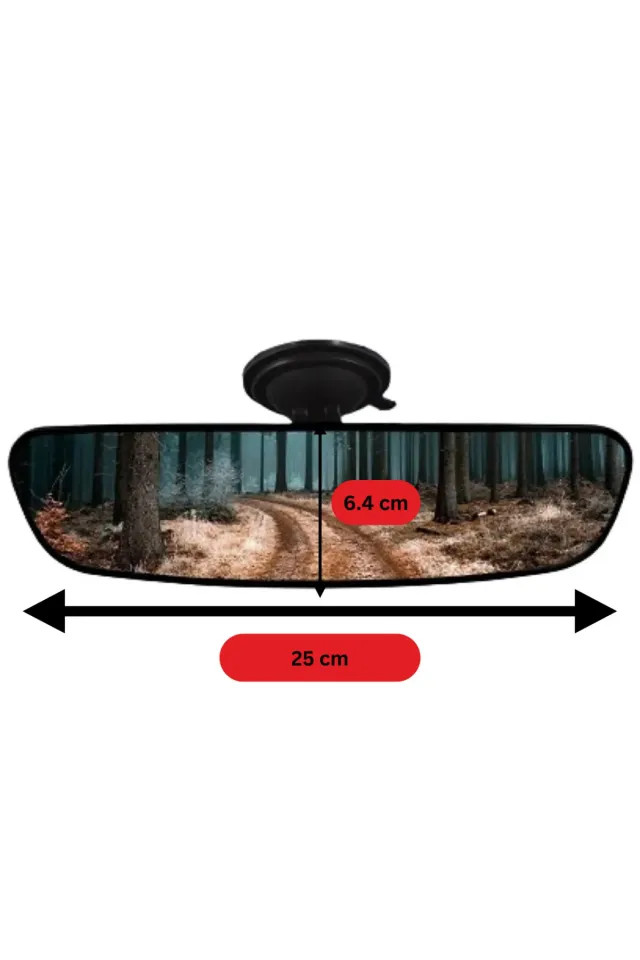 Universal Pırlanta Kiva-5 Vantuzlu İç Dikiz Aynası 249x64 mm Siyah r1800