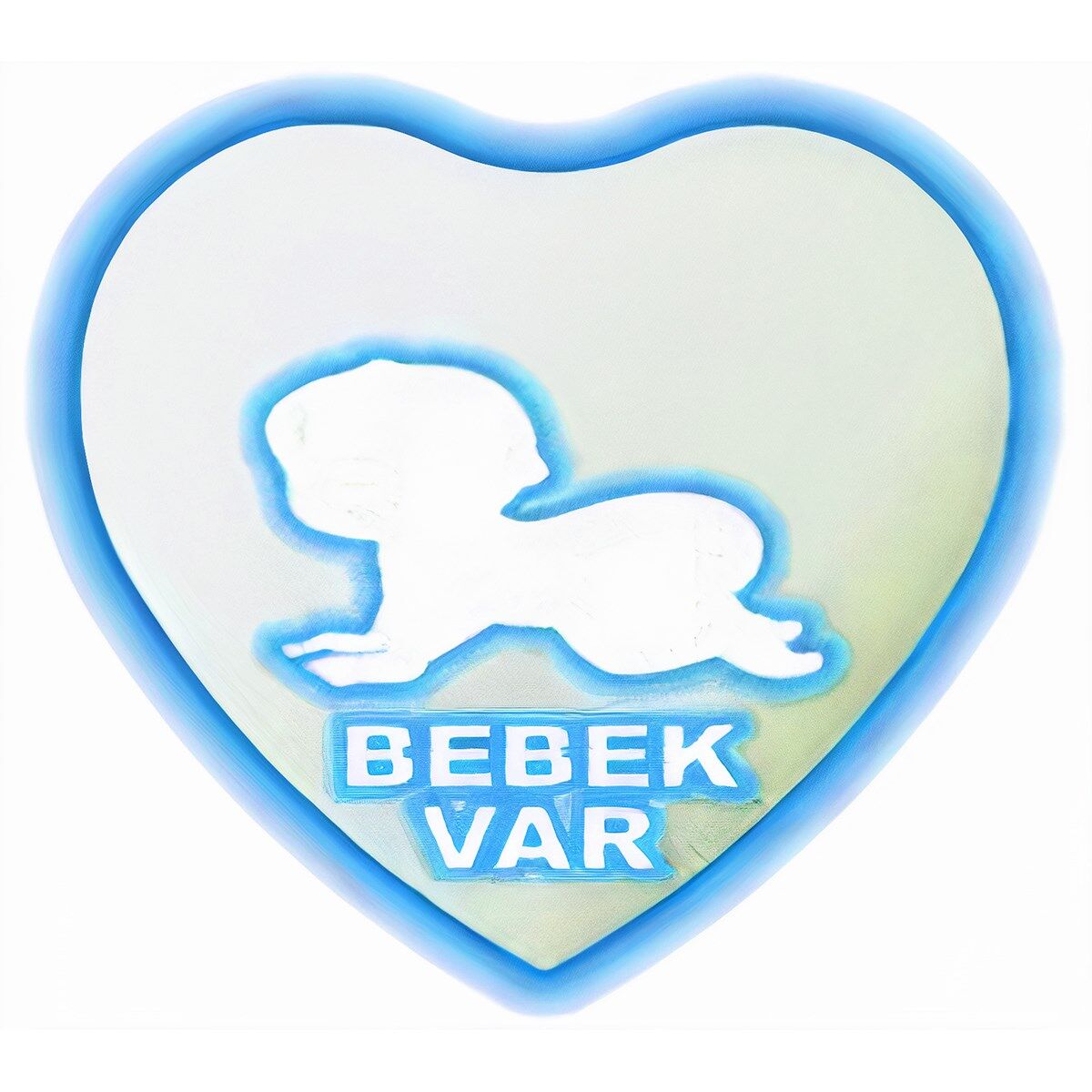 Kalp Dikkat Bebek Işıklı İç Dikiz aynası 115 mm