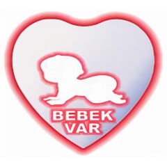 Kalp Dikkat Bebek Işıklı İç Dikiz aynası 115 mm