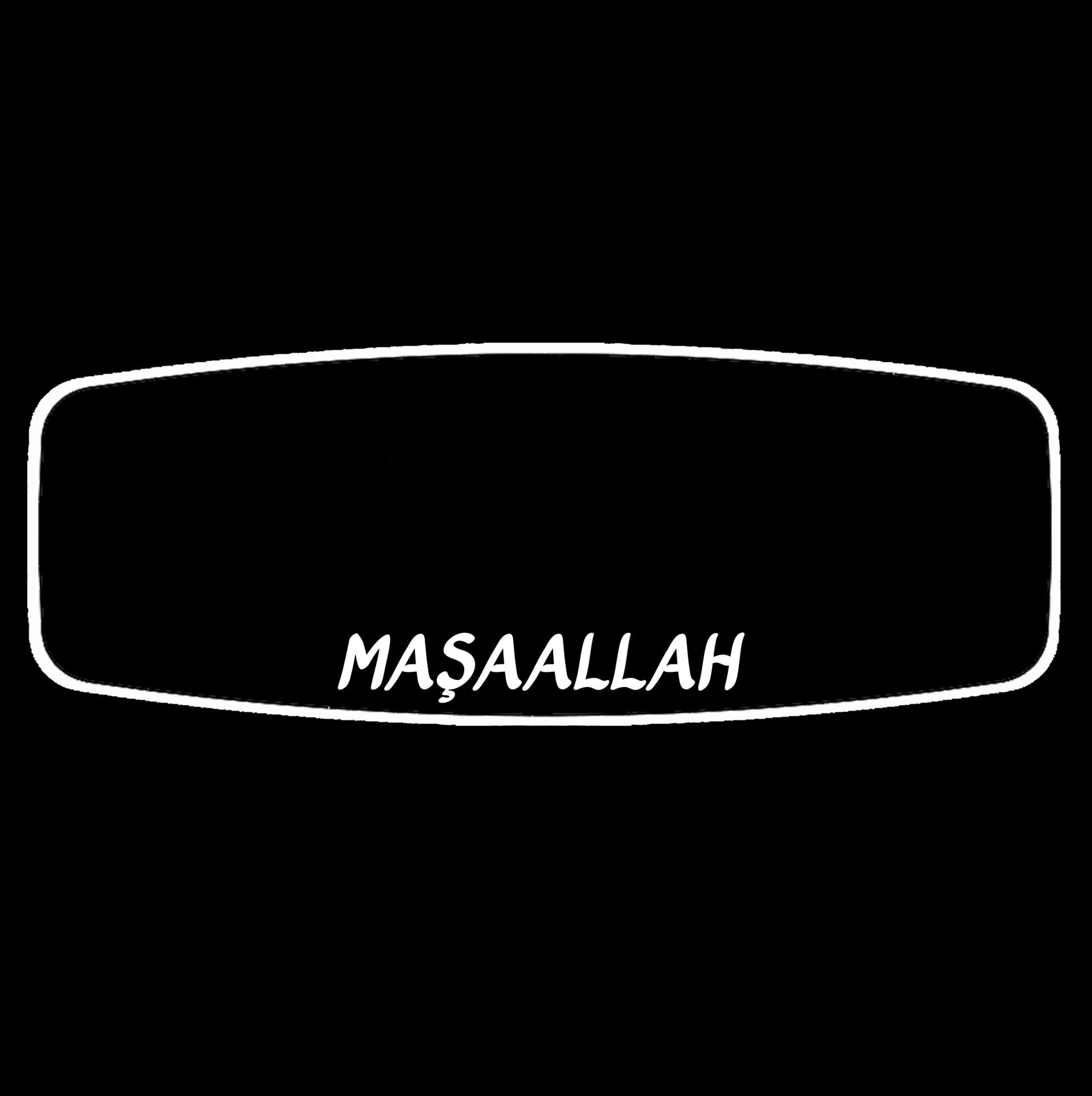 PALA ŞAHİN AYAKLI-1 R450/ YAKAMOZ   / BEYAZ    (   MAŞAALLAH TÜRKÇE  )  Işıklı İç Dikiz Aynası 320X115 mm