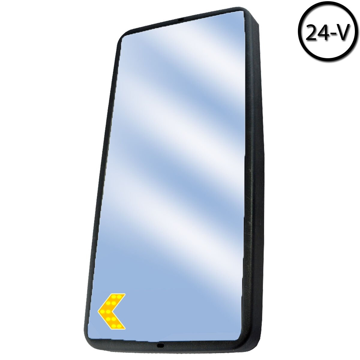 Ford Cargo YM Rezistanslı Ayna Camı Sinyalli Plastik Yataklı Sol 24V 205x384 mm